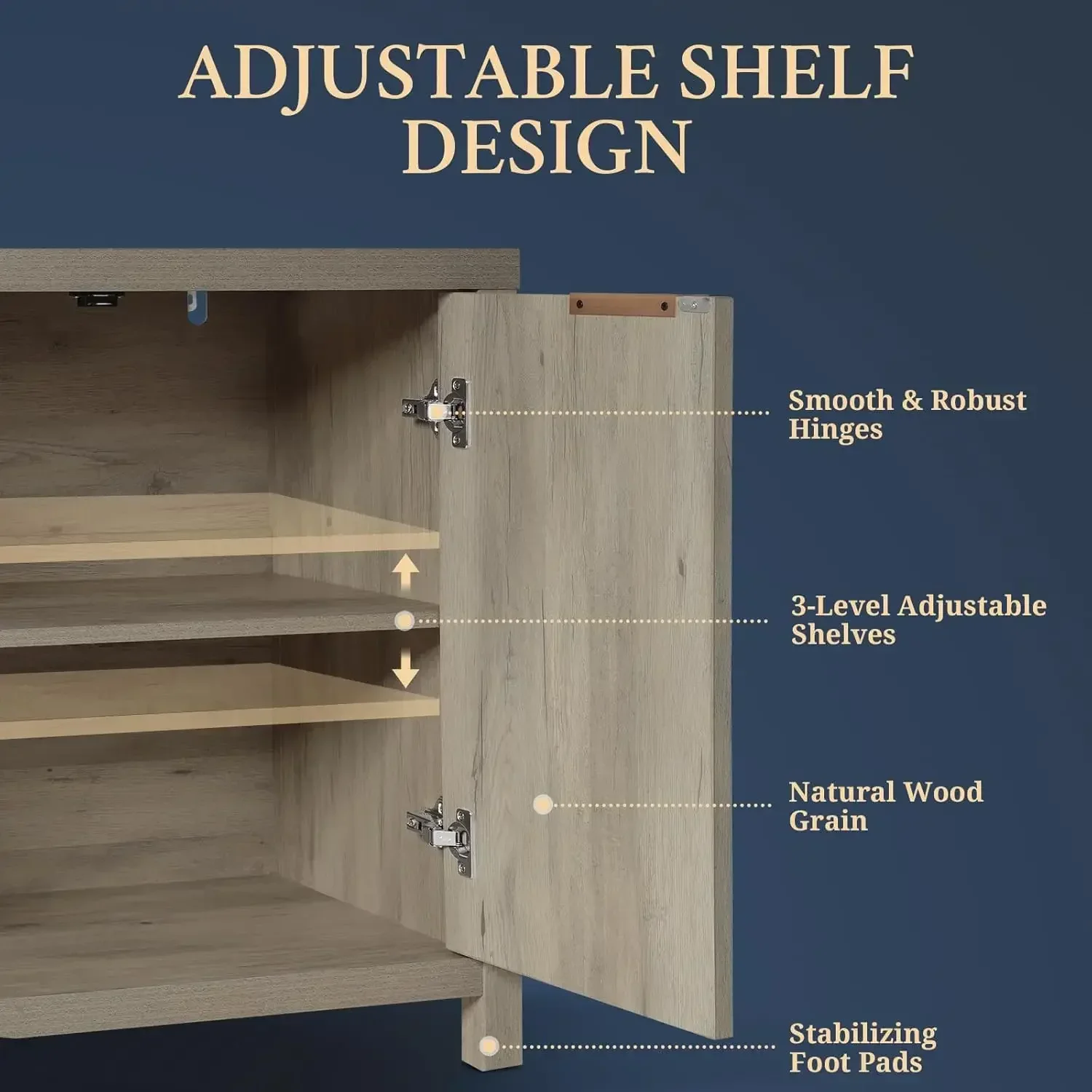 [وصول جديد، سعر مخفض! ]بوفيه كبير لخزانة التخزين المقلية مع أرفف قابلة للتعديل، وحدة تحكم خزانة مميزة Ca