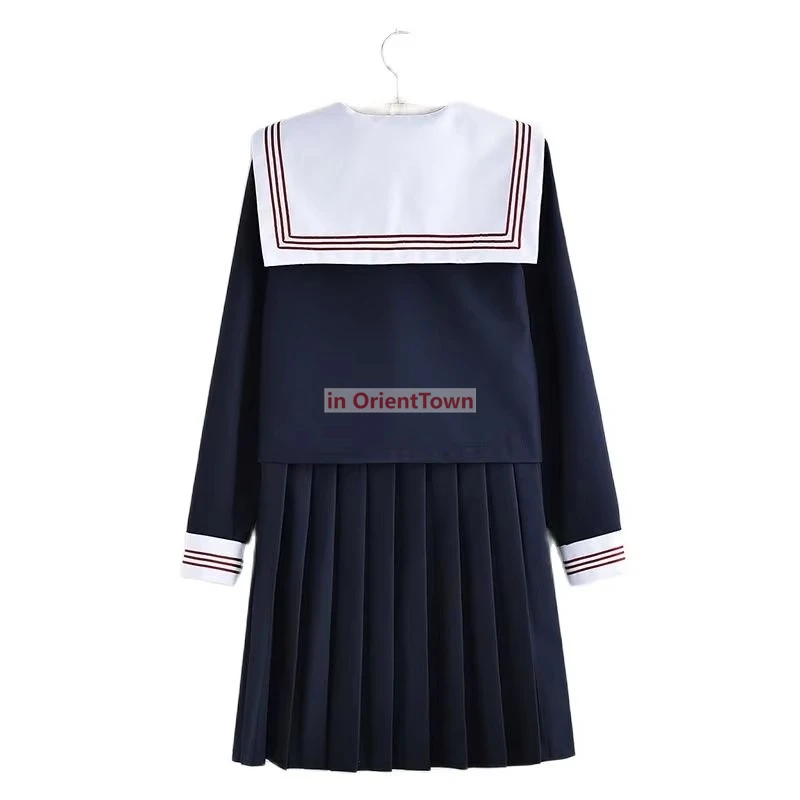 Uniforme escolar japonés coreano para niñas, traje de manga larga para estudiantes, disfraz de marinero de estilo universitario Naval para mujer