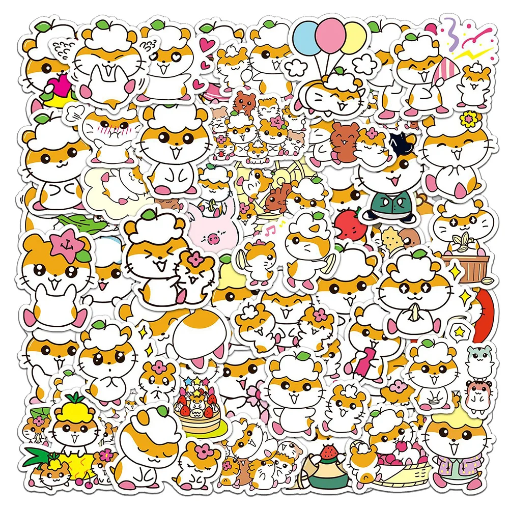 10/30/50Pcs Cute Cartoon Sanrio Hamster Animal Stickers Decal Toy Gift Graffiti Phone Diary Kawaii Waterproof Decoration Sticker