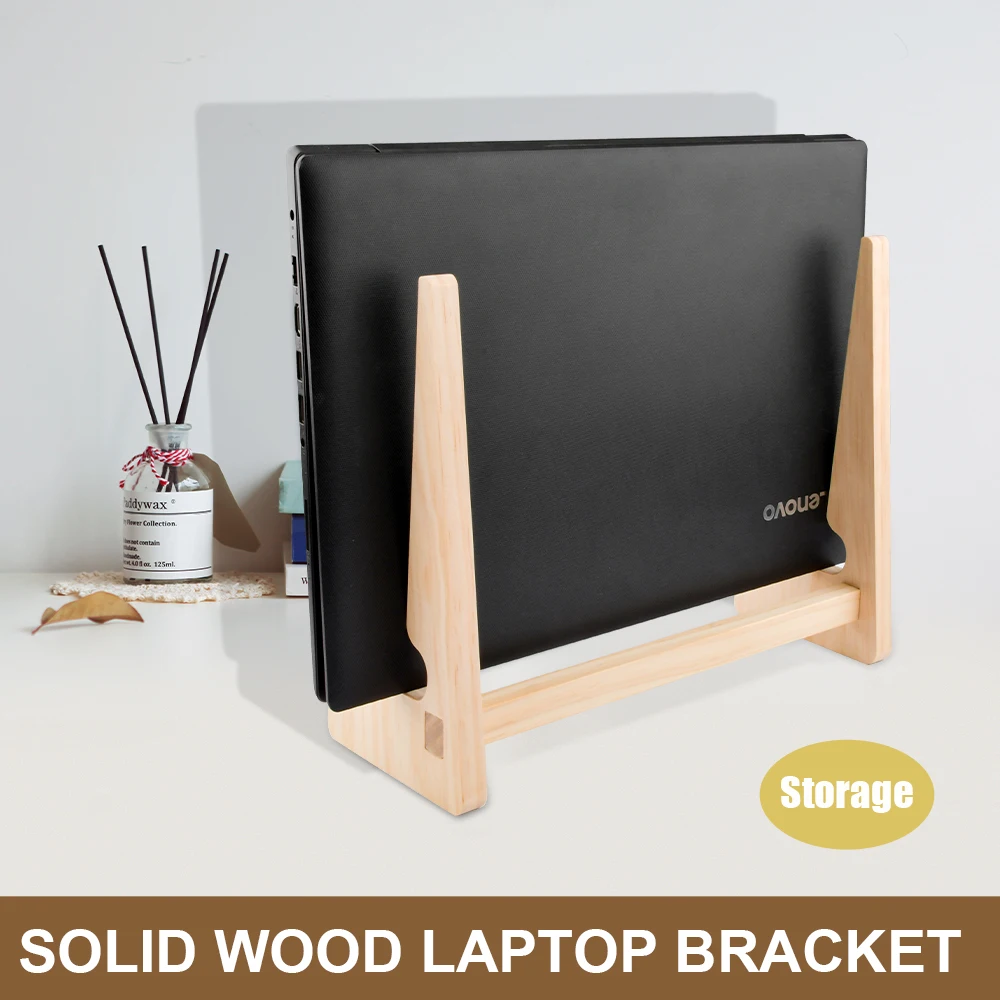 Wood Universal Laptop Stand Cooling Bracket Foldable Detachable Wooden Holder Mount for 10-17 inch Notebook Computers