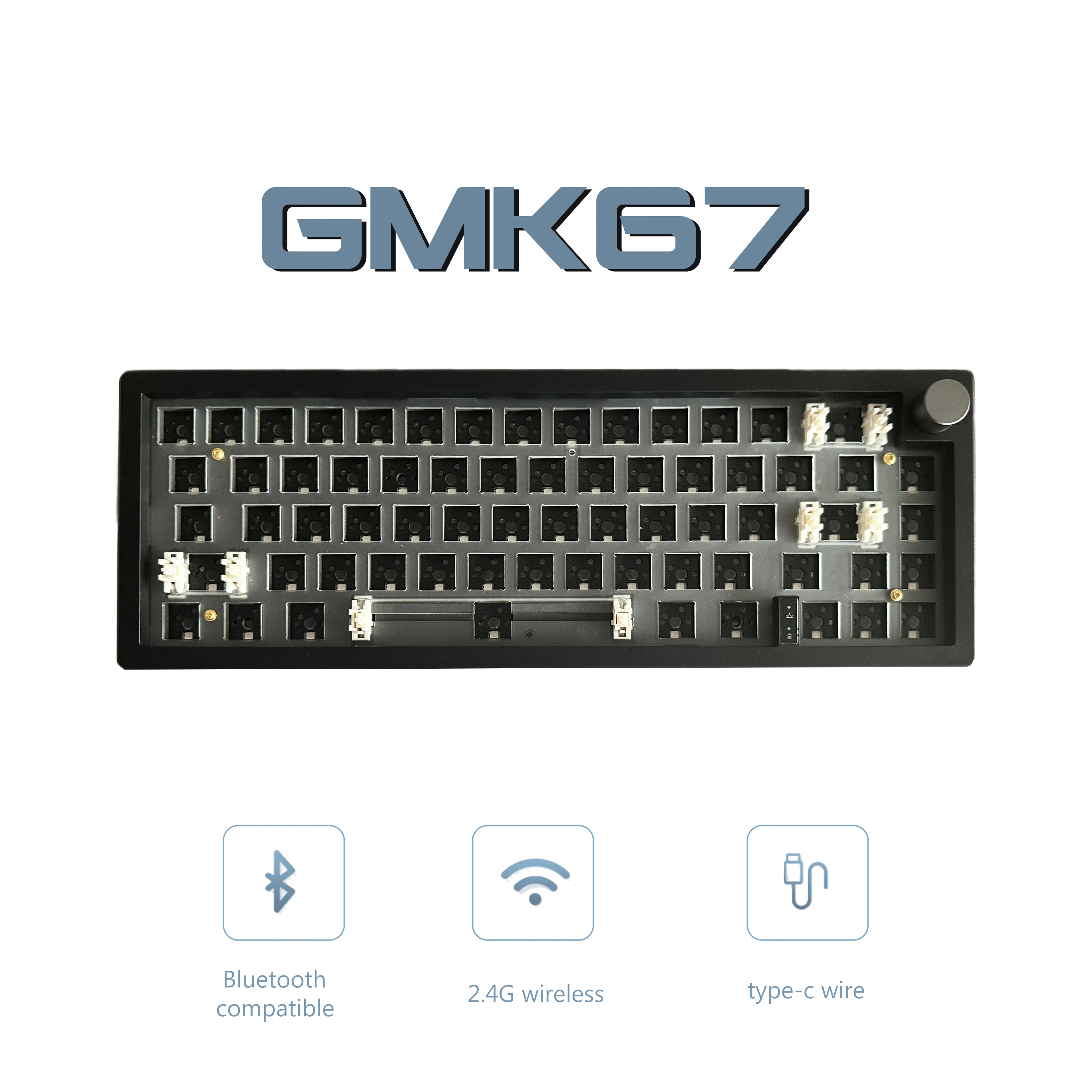 

ZUOYA GMK67 customized Mechanical keyboard kit hot-swappable Bluetooth 2.4G Wireless RGB Backlit Gasket Structure keyboard 3-mod