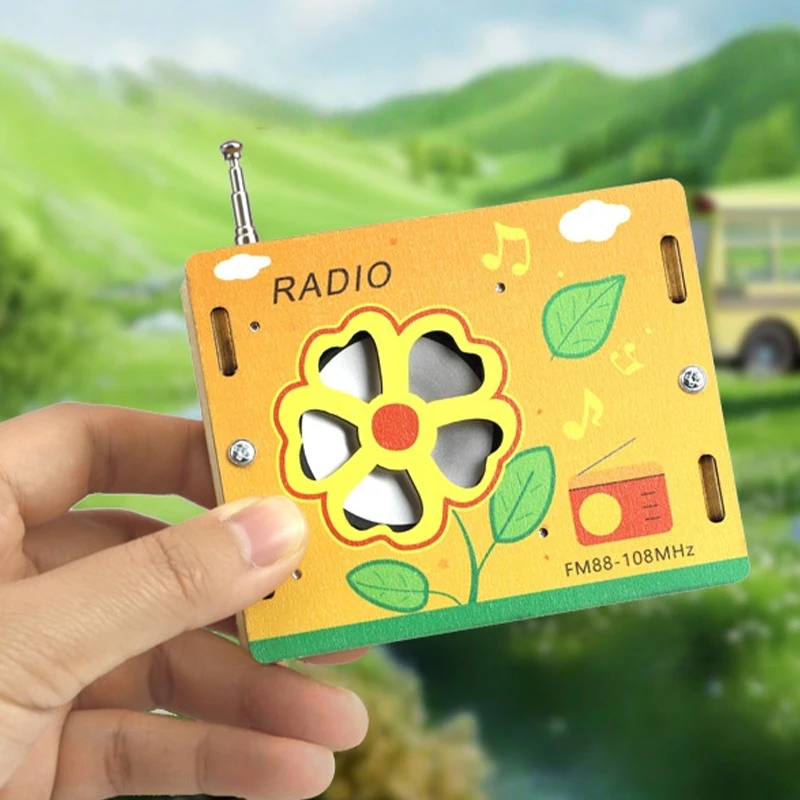 DIY FM Radio Model Decorative Toy Wooden Science Experiment Kits Science Learning Puzzles Experiment SelfMade Assembly Materials