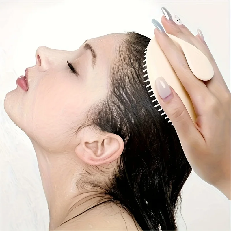 Doppelfunktions-Haarshampoo-Bürste für Nasses & Trockenes Haar - Handgehaltener Kopfmassagekamm für Tiefenreinigung und Kopfhautpflege