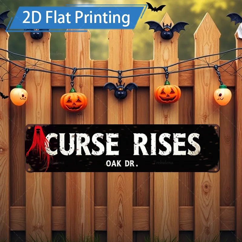 

1 шт. металлическая вывеска, 4x16 дюймов, дубовая вывеска доктора на Хэллоуин «поднимается лошадь», 2D плоский печатный декор для жуткого сезона