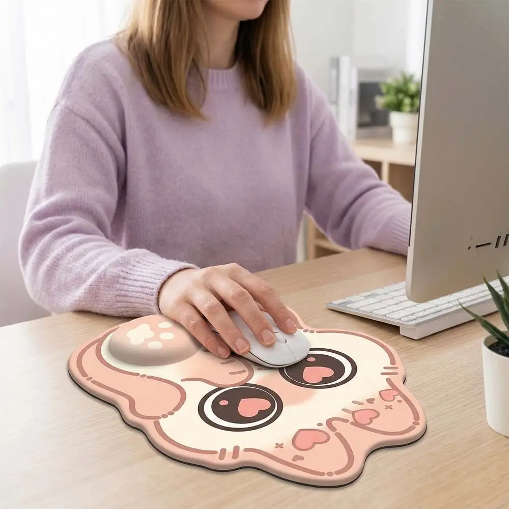 Desk Mat Wrist Pad Black Cat Mouse Pads Cartoon Hand Guard Cat Large Mouse Mat Cute Anti-Slip Kawaii Cat Mouse Pad Girl Gifts