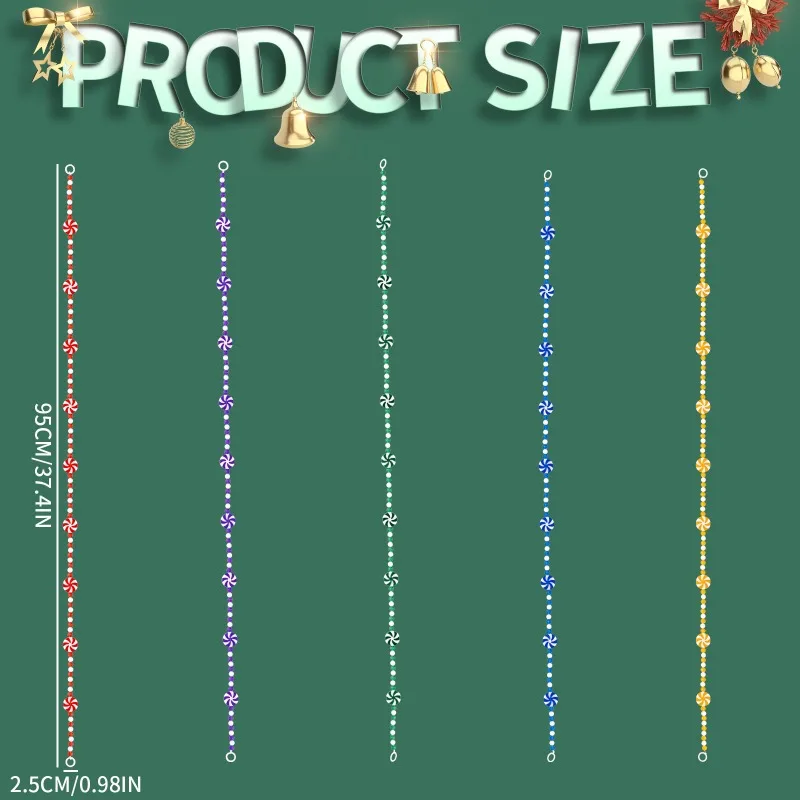 Dual-color Windmill-shaped Peppermint Candy Beaded Tassel Hanging Strand, Simulated Candy String Pendant, DIY Assembly Ornament