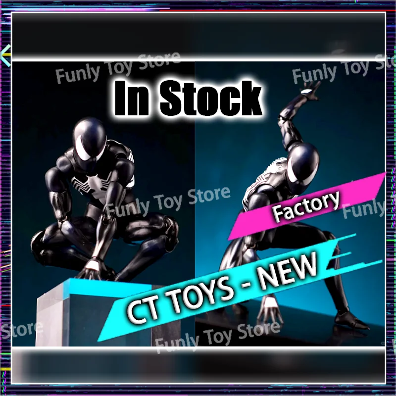 In Stock Ct Toys Spiderman Figure Mafex 147 Symbiotic Black Suit Venom The Amazing Spider-man Anime Action Figure Gifts Toys