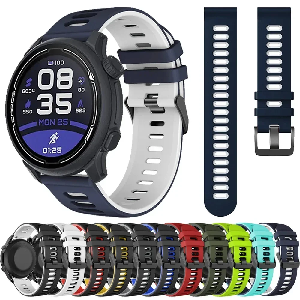 Bracelet de sport en Silicone, 20/22mm, pour COROS PACE 2, Bracelet de remplacement pour COROS APEX 2 Pro APEX 46mm 42mm, accessoires