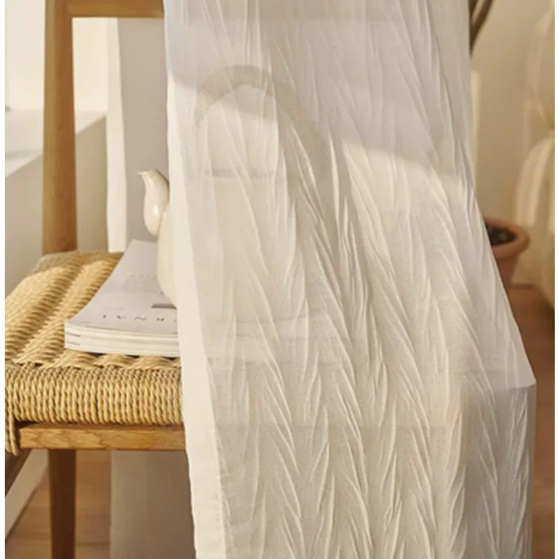 Modern Simple Style Texture Elegant Pleated Fishtail Curtain Living Room Bedroom Balcony Blackout Curtain