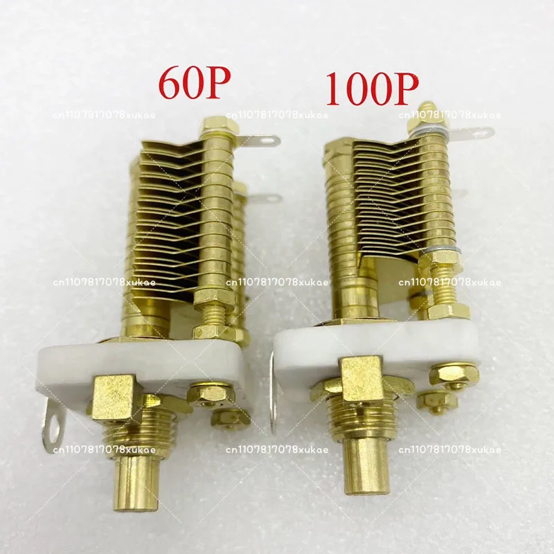 High Frequency High Q Value CW2F Ceramic All Copper Single Air Variable Capacitor 60P/100P Beauty Medical Small Loop Antenna