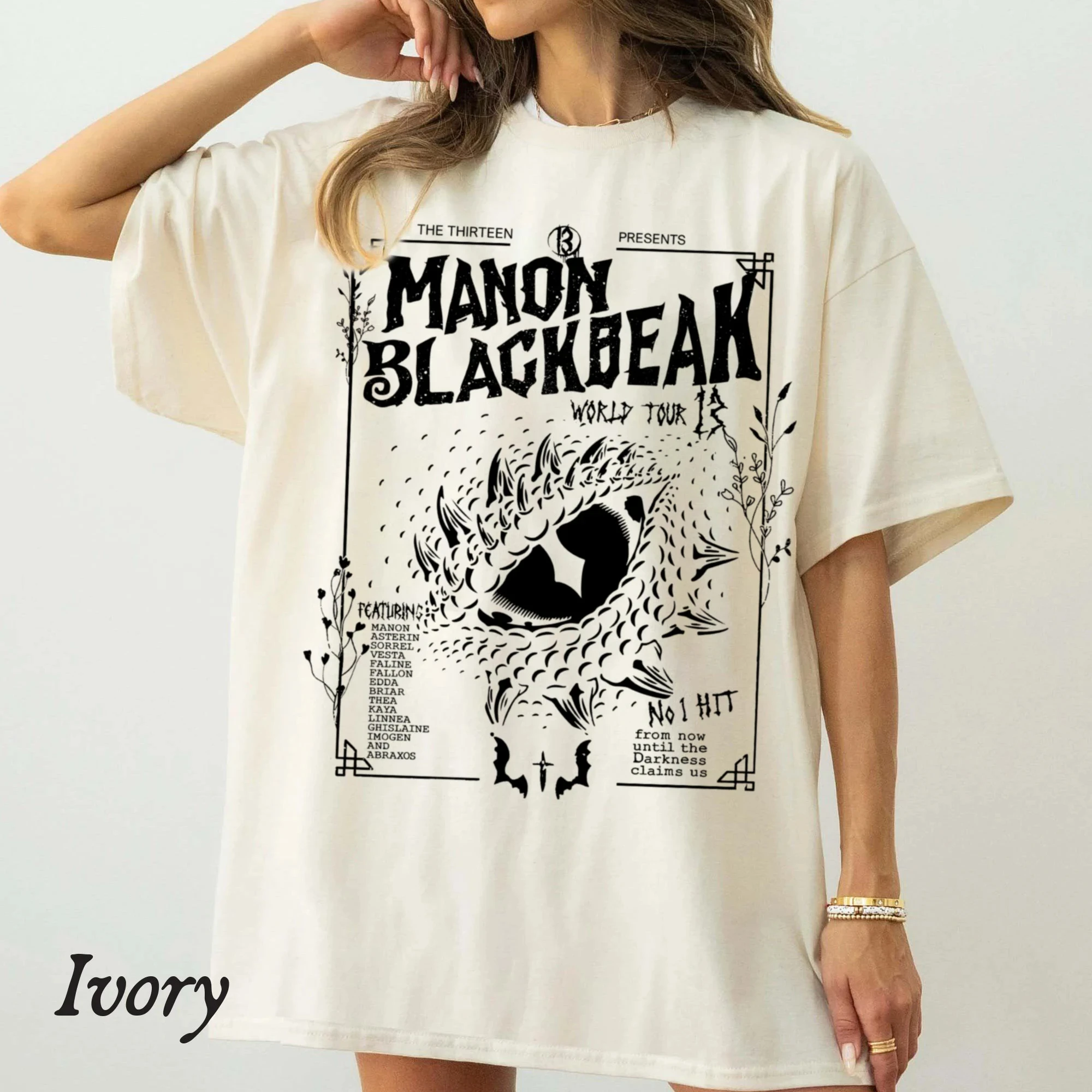Retro Manon Blackbeak shirt, *The Glass Throne* No. 13 shirt, Abraxas shirt, *The Glass Throne* T-shirt, Couple cotton shirts