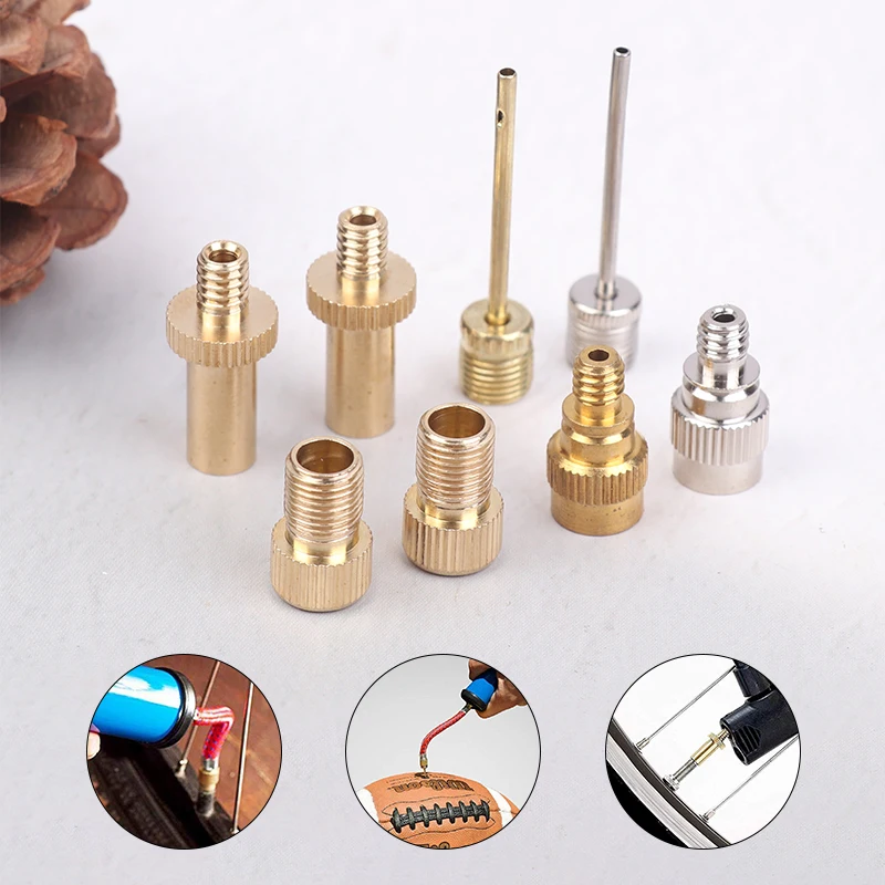 4Pcs/set Bicycles Wheel Tire Transfer Valve Adapter Brass Valve Nozzle Adapter Road &  Tire Pump Nozzle Connectors Set