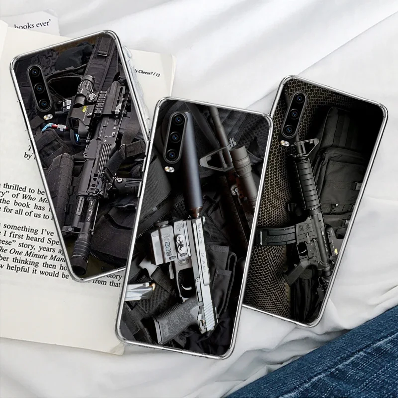 The Military Weapon Phone Case For Huawei Y9S P Smart 2021 Y5 Y6 Y7 Y9 Honor 50 20 20S Pro 10i 10 Lite 9 9X 8 8A 8X 8S Cover