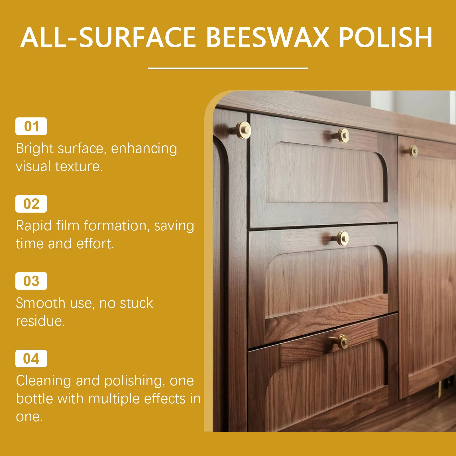 Wooden Furniture Polish Beeswax Polishing Cleaner for Leather Stainless Steel Enhance Surface Luster Multipurpose Wood Care Wax
