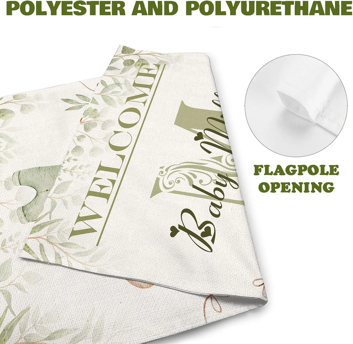 Welcome Baby Shower Custom Garden Flag Double Sided - Personalized Funny Yard Decor with Name, Summer Welcome Banner for Law UUX view 5