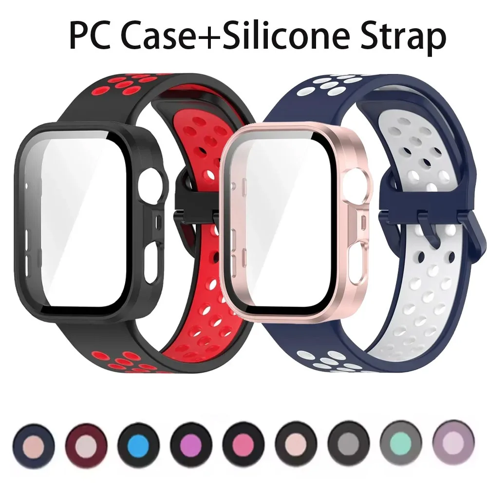 PC-Gehäuse + Silikonarmband für Huawei Watch Fit 4/3 Sport, weiches, bequemes Armband für Huawei Fit 4/4 Pro Displayschutzfolie Bumper