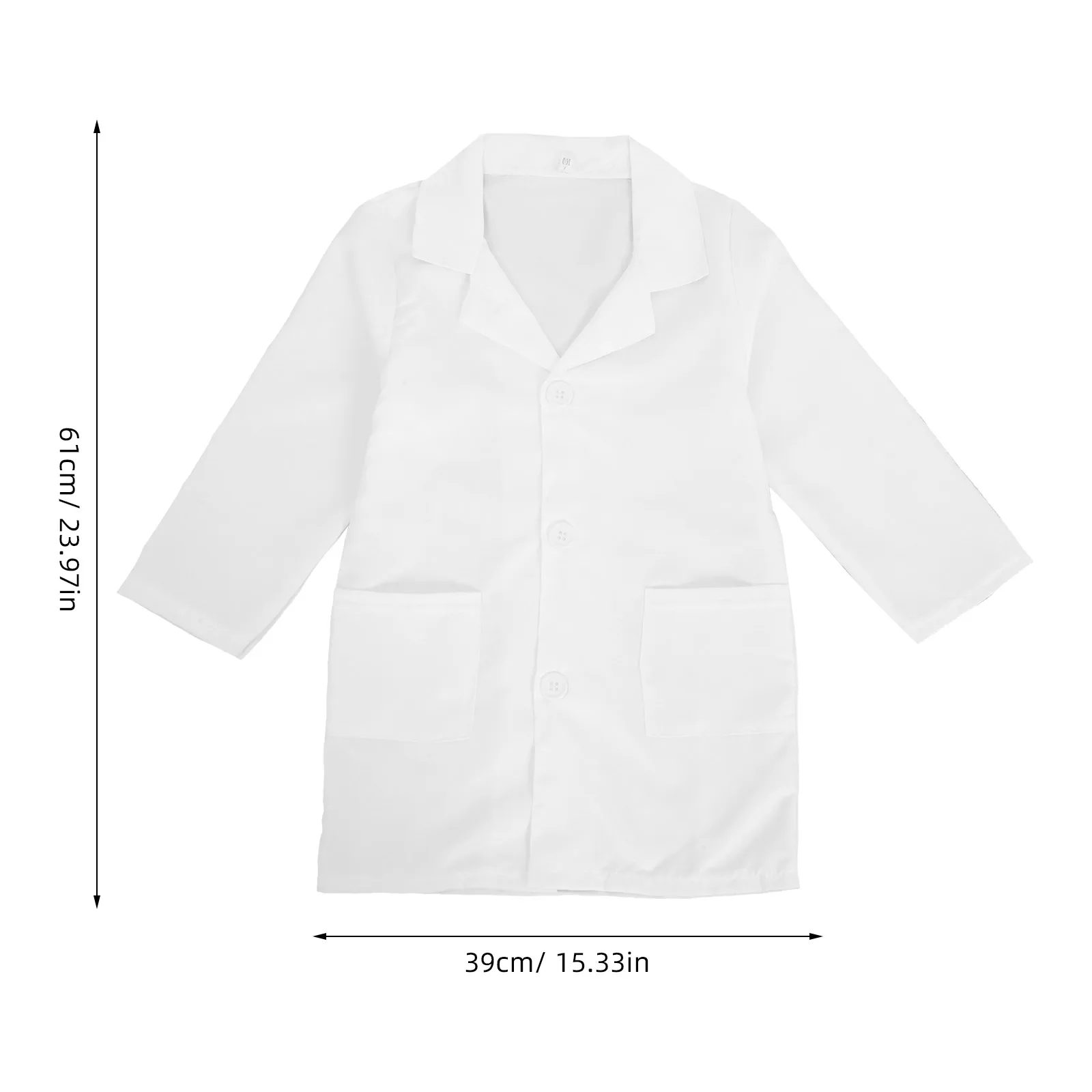 معطف المختبر الأبيض طويل الأكمام زي الطبيب تجربة اللباس زي اللعب المدرسي