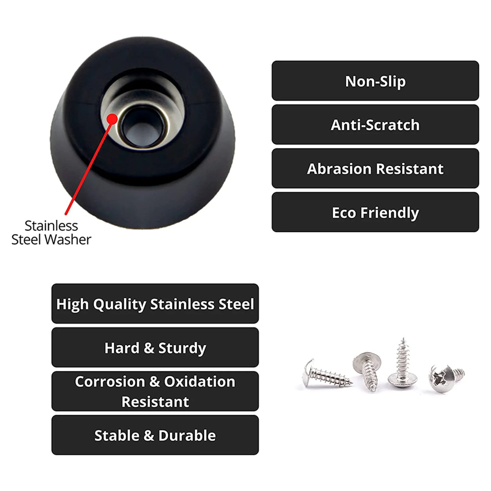 

208PCS Rubber Feet For Cutting Board (0.31X0.59Inch) Anti Scratch Rubber Cutting Board Feet For Chairs & Other Furniture