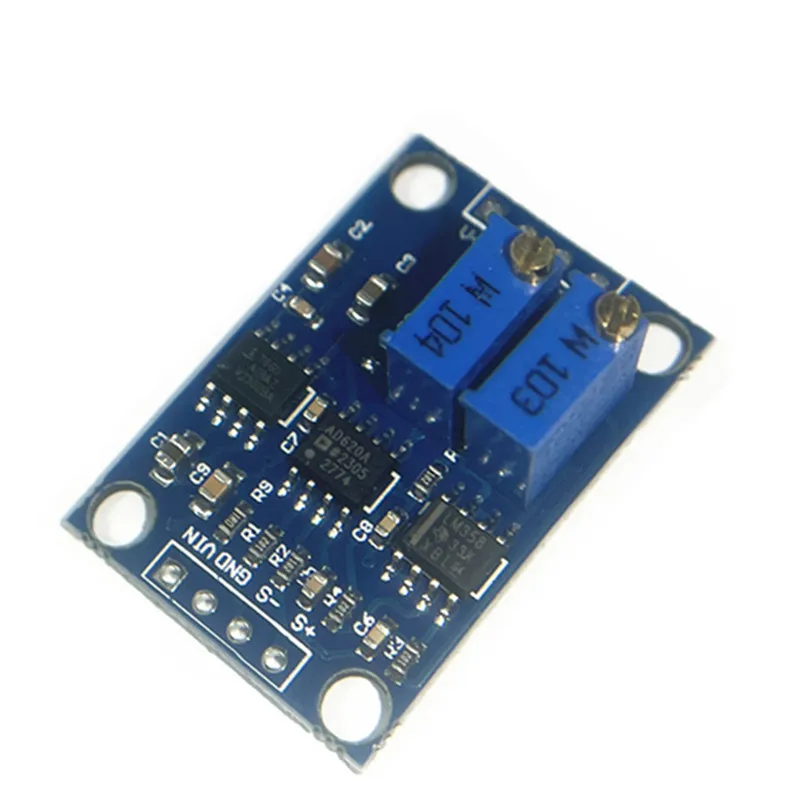 1pcs - 100pcs AD620 마이크로 볼트 MV 전압 증폭기 신호 계측 모듈 보드 3-12VDC 새로운 도착