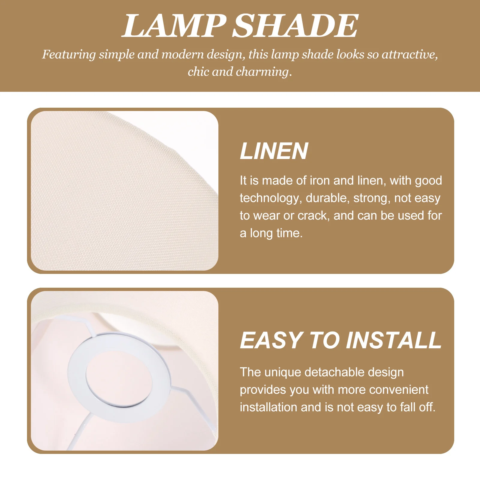 

2Pcs Round Lampshade Linen Fabric Soft Light Cover for Ceiling Pendant Floor Wall Lamp Table Light Bedroom Living Room Office