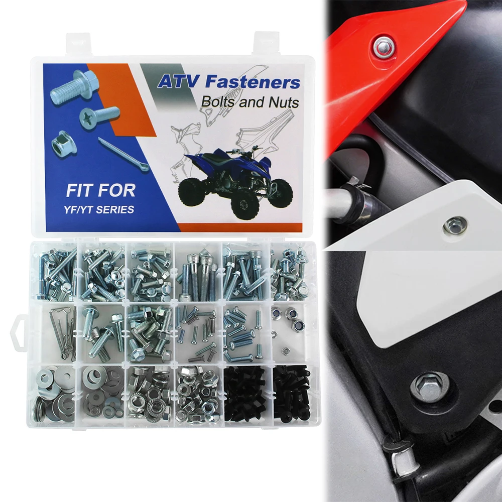 

For Yamaha PRO-4 PRO HAULER-YFU1W LIMITED EDITION-YFZ350LER TIMBERWOLF-YFB250 260PCS ATV Bodywork Engine Frame Exhaust Bolts Kit