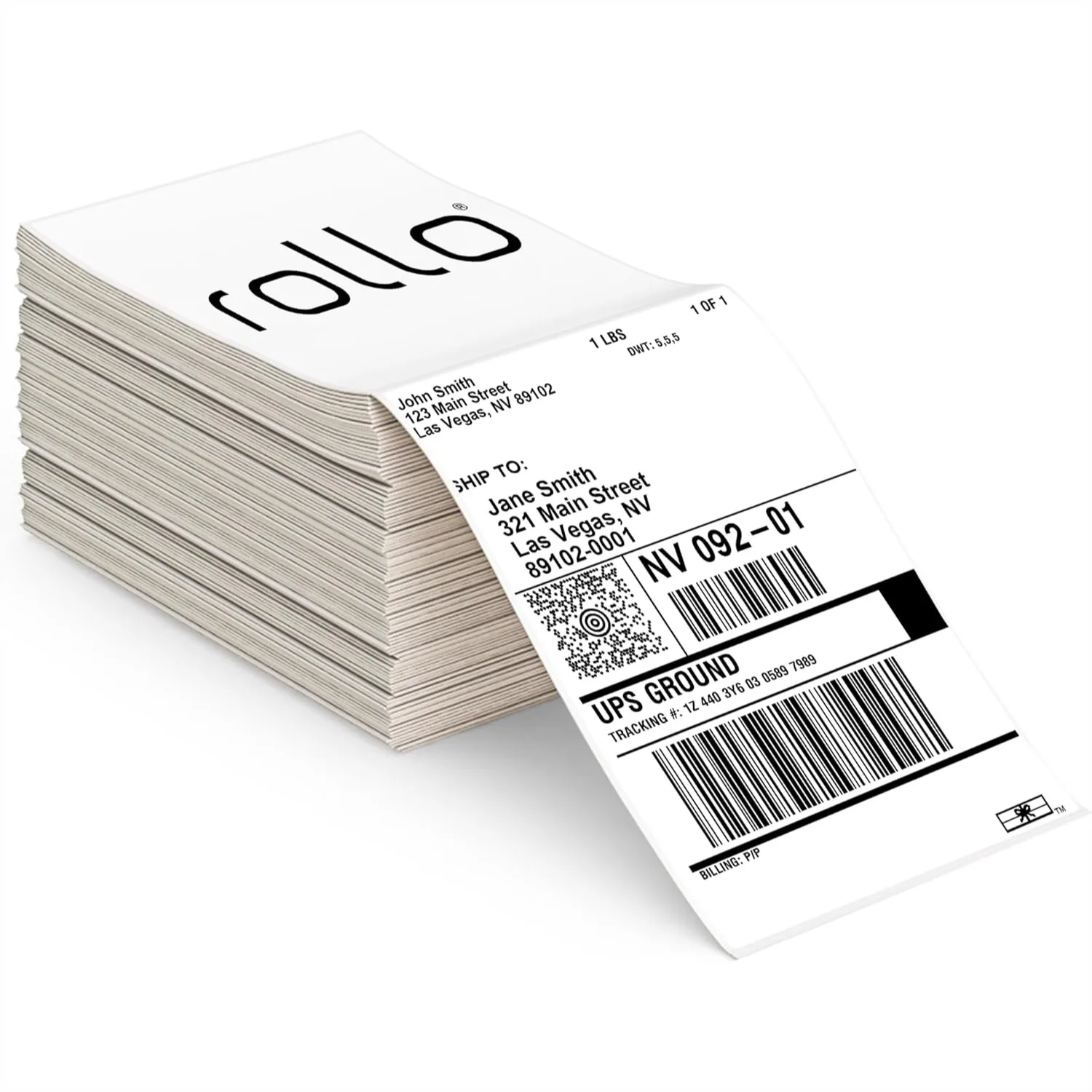 

500 4x6 Direct Thermal Shipping Labels Fanfold, Strong Adhesive for Boxes and Packages