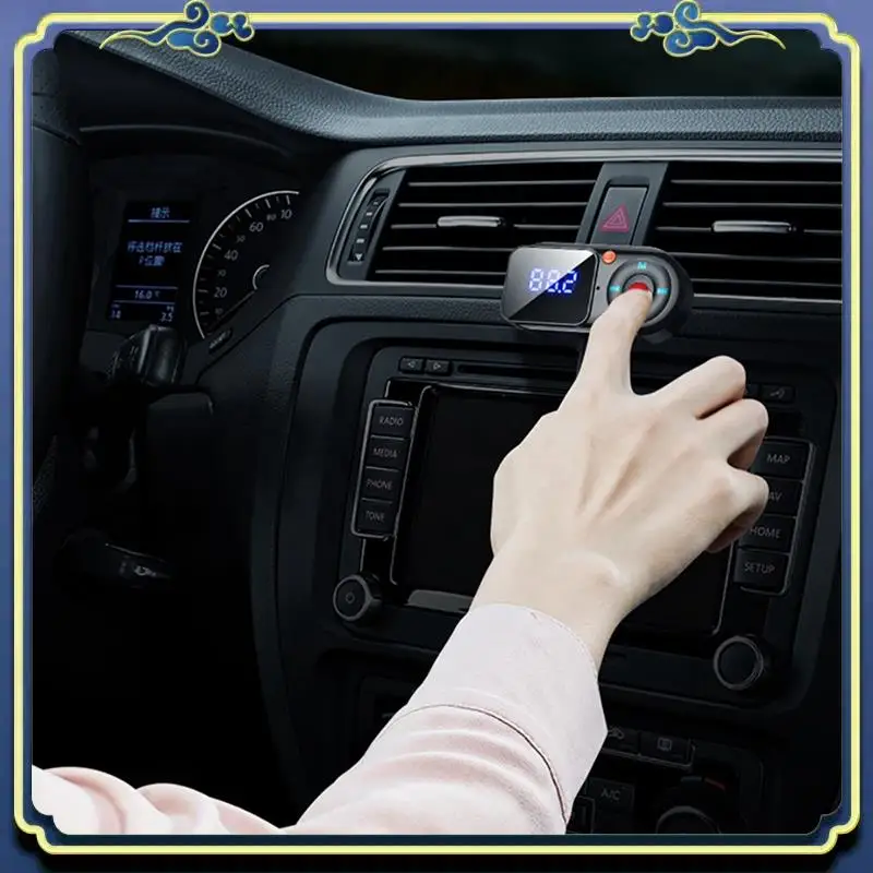 

AU16-Wireless Bluetooth 5.0 FM Transmitter Car Mp3 Player Handsfree Car Kit LCD Aux Audio USB Charge PD18W FM Modulat