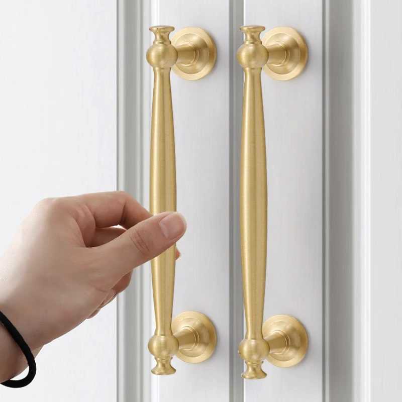 European Solid Brass Furniture Handles Bedroom Wardrobe Dresser Drawer Handles Kitchen Cabinet Handles Shoe Cabinets Pulls
