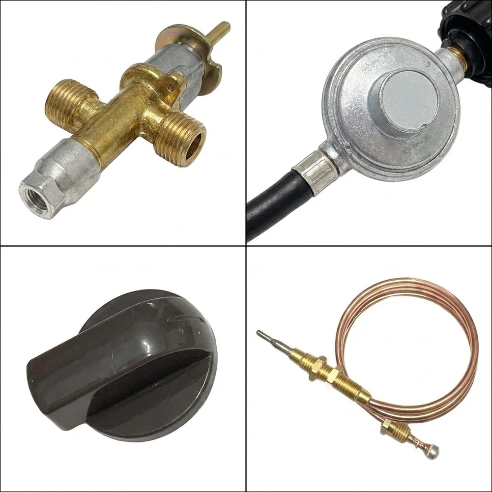 1pcs Propane Gas Control Valve With Thermocouple Safety Knob For LPG Fire BBQ Stove Oven Heating Replacement Parts Brass