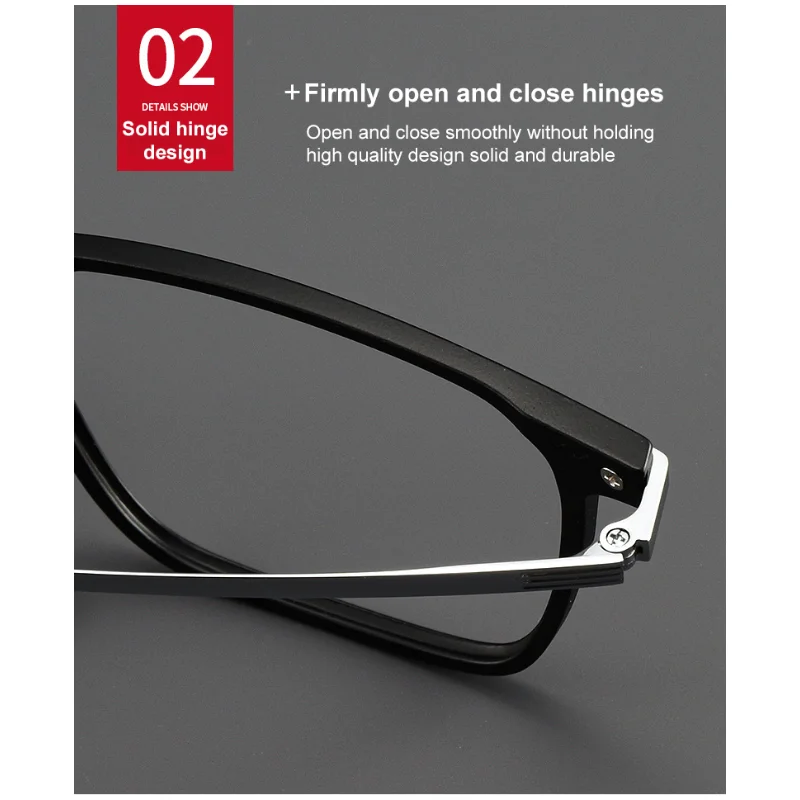 VICKY TR Pure Titanium Temple Myopia Reading Glasses Men Anti-blue Light Business Square Frame with Prescription Casual 93006