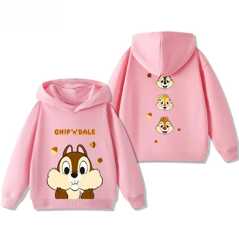 ดิสนีย์ ชิปมังค์ บราเธอร์ส ชิป เดลเสื้อฮู้ดแฟชั่นลำลองสำหรับผู้หญิงฤดูใบไม้ร่วง/ฤดูหนาวพิมพ์ลายน่ารัก