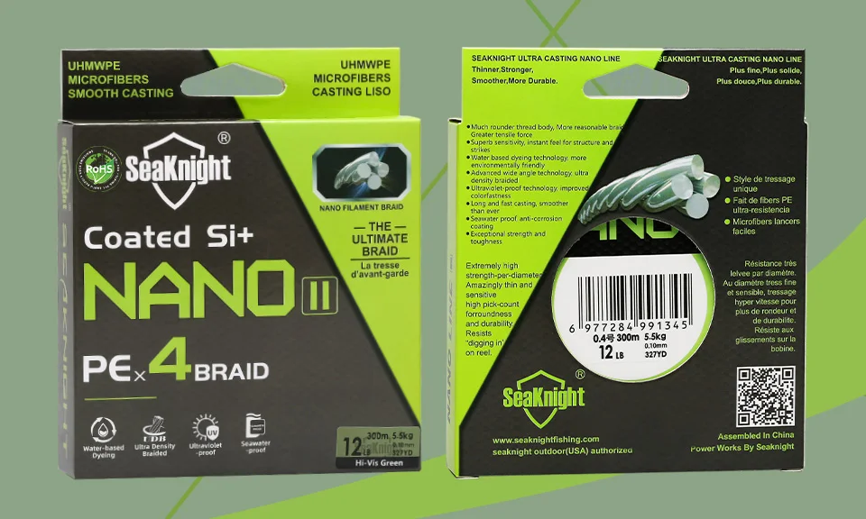 SeaKnight NANO II 4-Strang Geflochtene PE-Angelschnur 100M 300M Ultradünne Salzwasser- & Süßwasserschnur 7-15LB – Detail 16