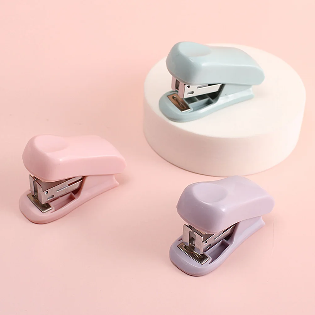 

3pcs Mini Stapler Hand-held Abs Plastic Desk Office Supplies Student Stationery No Jam Small Manual