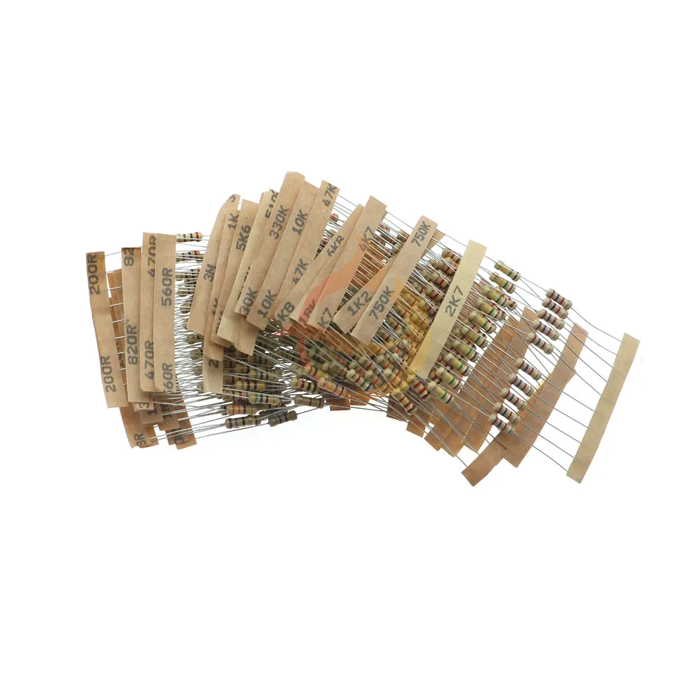 30Value 300pcs 1ohm-3M 5% 1/2W 0.5W Carbon Film Resistor Assorted Kit