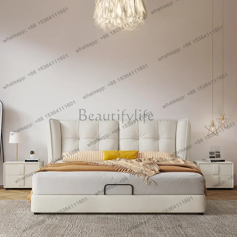 Queen Size Nordic Bed Frame Designer Simple White Wooden High End Twin Bed Frame Modern Girls Lit Deux