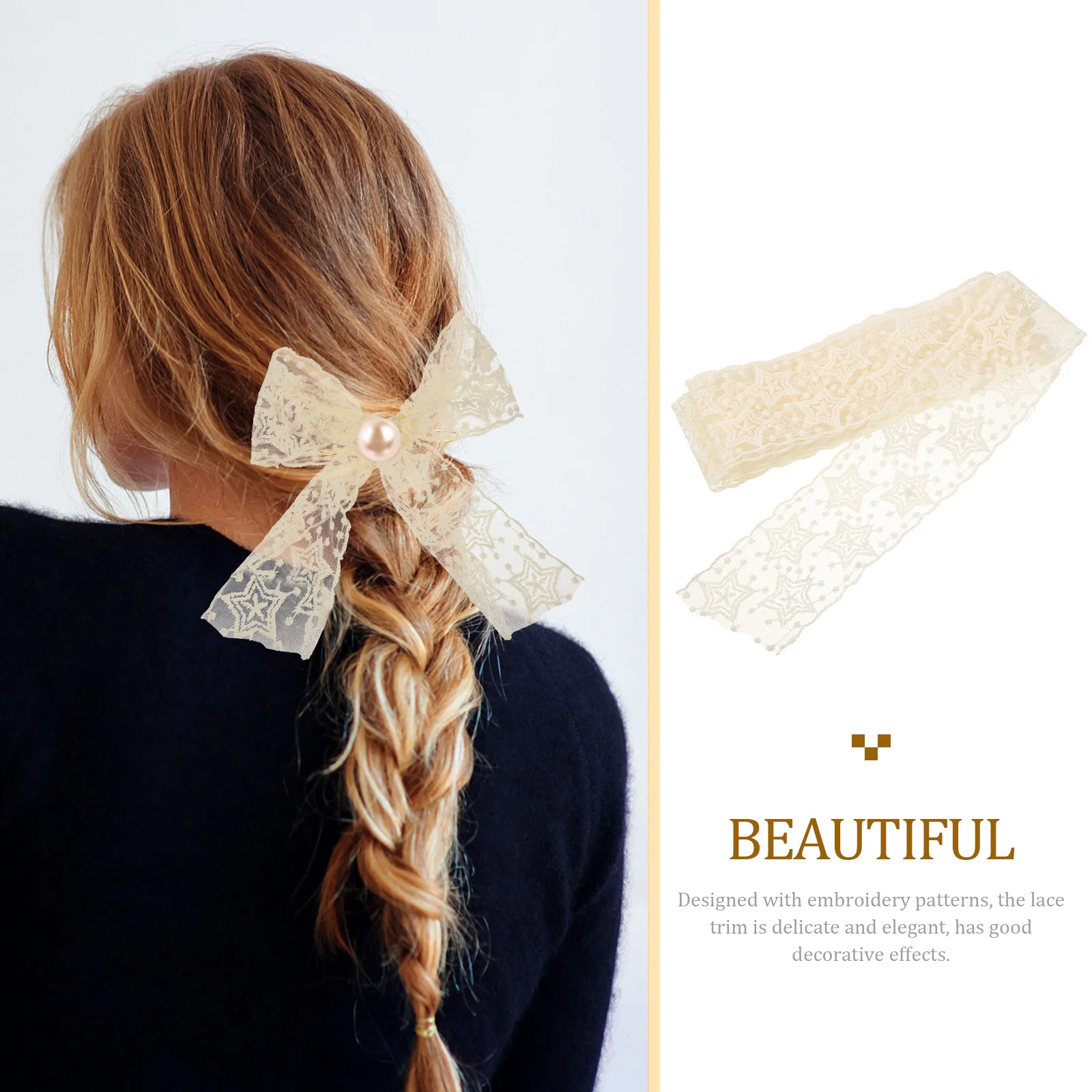 

1 Roll DIY Lace Trim Embroidery Lace Ribbon Sewing Trim for Clothes Hair Skirts Decorative Sewing Fabric Dress Fabric