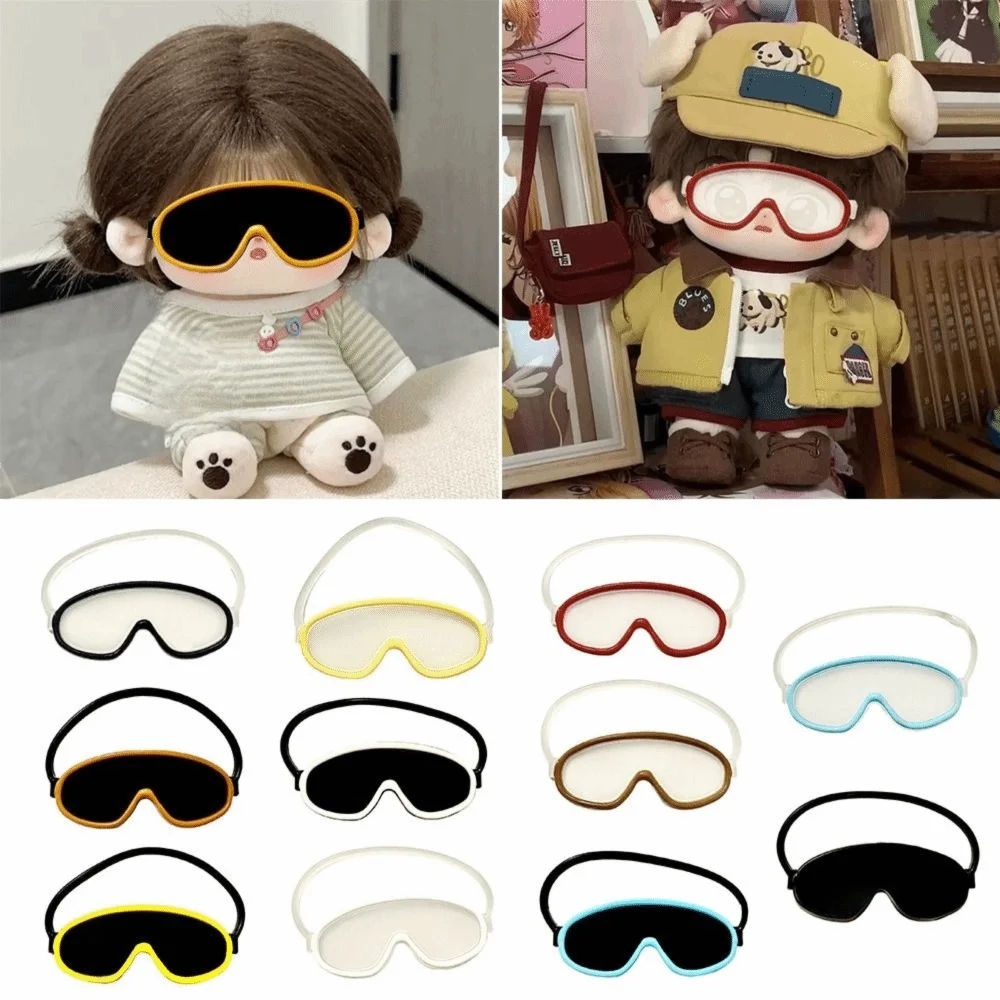 トレンド 10-17 センチメートルミニサングラスメガネ DIY プラスチックメガネ衣類オーバルメガネ人形アクセサリー