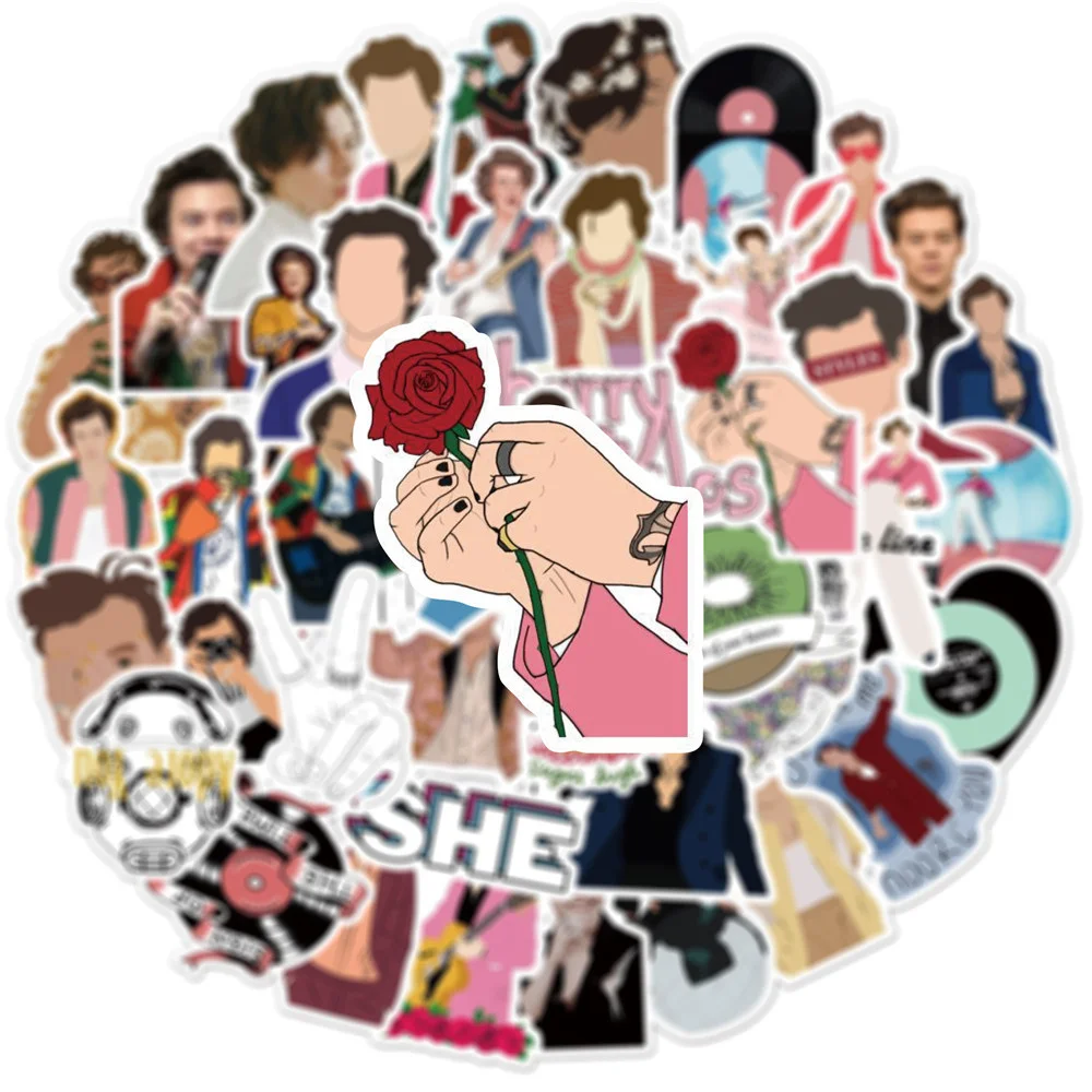 50PCS British Singer Harry Style Graffiti Stickers Luggage Laptop Skateboard Waterproof Decorative Stickers