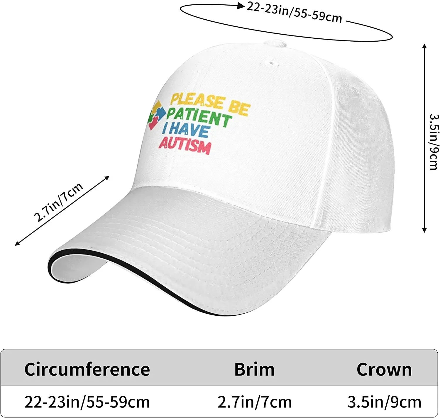 Please Be Patient I Have Autism Hat, Trucker Hat for Men Women Outdoors Snapback Hat