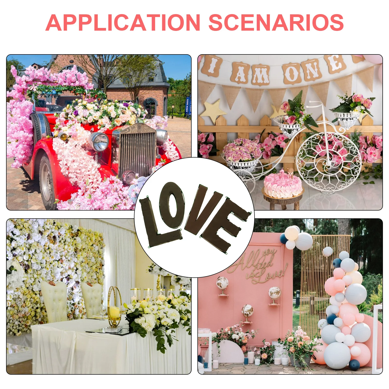 

Wedding Car Mud Decorations Flower Suction Cup Base Love Plant Bowl Water Absorb Accessories DIY Outdoor