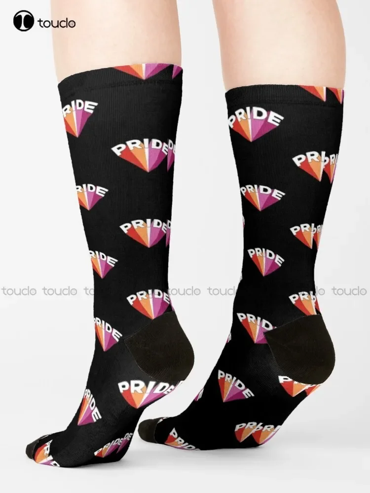 Lesbian Pride Gay Girls Pride Lesbian Pride Flag Socks Cute Socks Cartoon Street Skateboard Socks Unisex Adult Teen Youth Socks