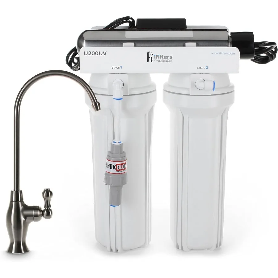

U200UV Ultraviolet UV Drinking Water Filtration Purifier System 3 Stage Ultimate Filter Sterilize - Built in USA for Home and O