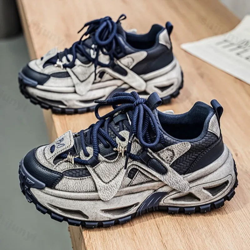 

Niche Design Low Top Thick Soled Casual Sports Shoes for Men 2025 Autumn New Fashion Trend Versatile Comforatble Chunky sneakers