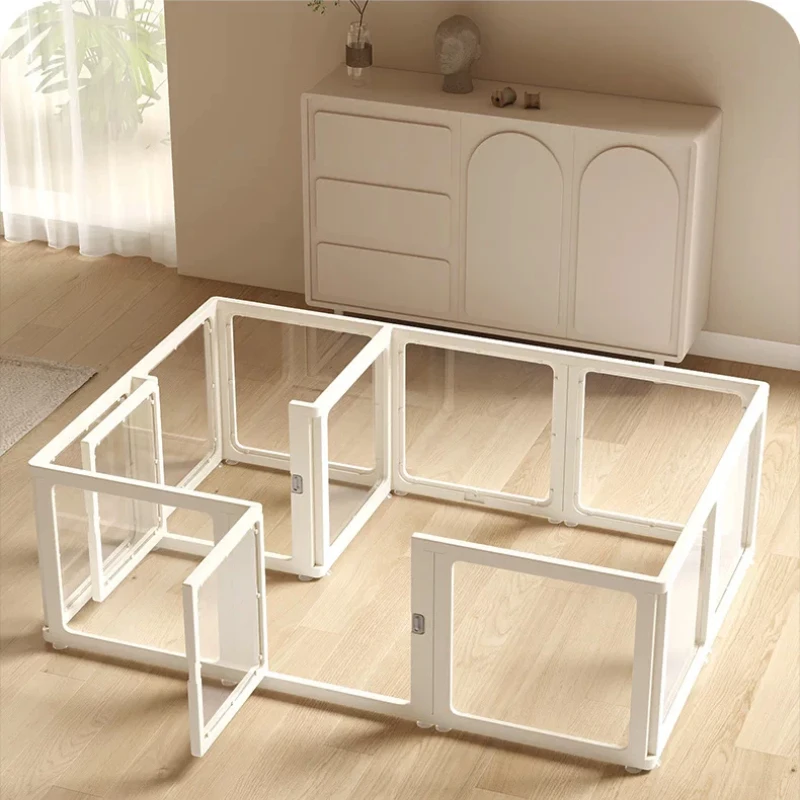 Acrylic Modular Dog Fence Playpen Balcony Outdoor Nordic Dog Fence Large Stair Gate modern Barrera Para Mascotas Pet Supplies