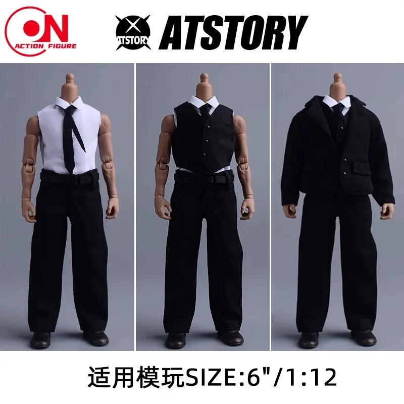 ATStory 1/12 مقياس الذكور دعوى سترة السراويل التعادل قميص الملابس نموذج صالح 6 '' Asi 3.0 Notaman Romankey الجندي عمل الشكل الجسم دمية