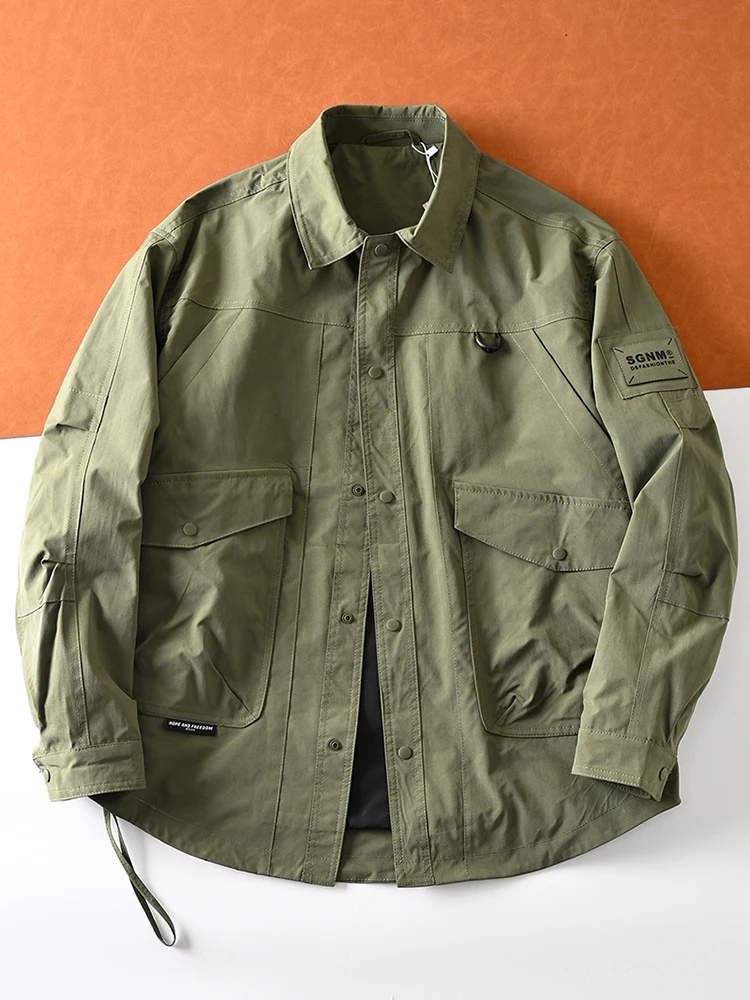 

American Trendy Men's Lightweight Casual Collared Workwear Jaet Spring Outerwear Loose Fit Faion Urban Sle Long Sve