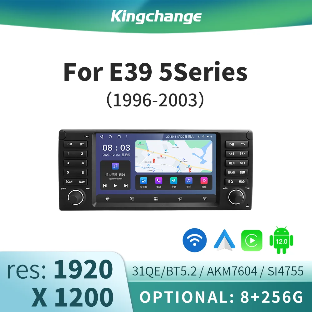 

Kingchange 8''Voice Wireless CarPlay Android Auto Radio for BMW 5 E39 1995 - 2003 E53 X5 M5 Car Multimedia GPS 2din autoradio