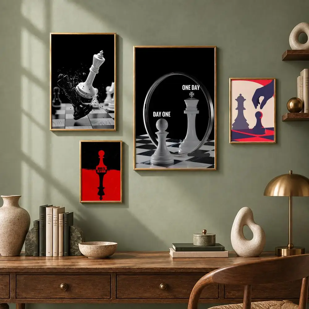 Classic Game Chess Poster HD Self-Adhesive No Residue After Removal Ideal for All Kinds of Wall Decor