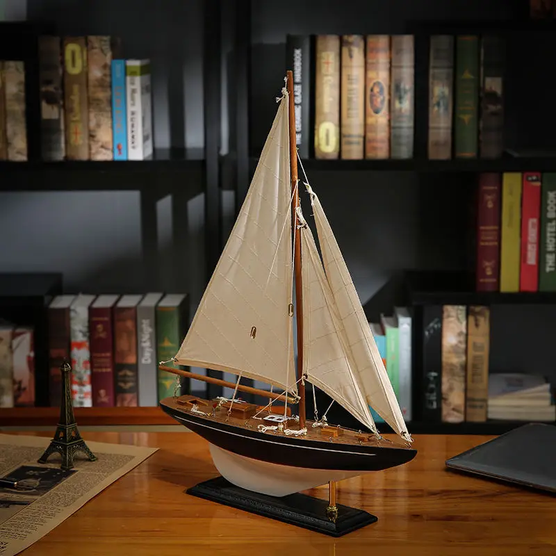 Wooden Sailboat Decoration, Modern Simplicity, Living Room, Household, High-grade Handmade Model, Wood Crafts, Pirate Ship Decor