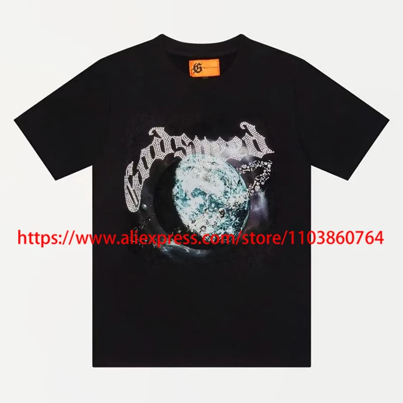 

Best-selling Brand Godspeed T-shirt American High-quality Planet Craft Print Pattern Vintage Oversize GOD SPEED Short Sleeve Tee